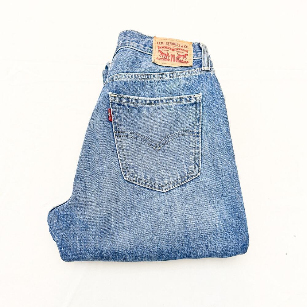 Levi's Jeans Low Pro Straight Ripped Denim Jeans Vintage Wash Size 25